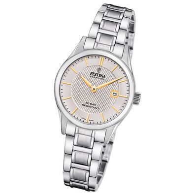Festina Damenuhr Swiss Made Armbanduhr Edelstahl silber UF20068/4