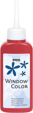 KREUL 42737 - Window Color dunkelrot 80 ml, Fenstermalfarbe auf Wasserbasis, mit stru