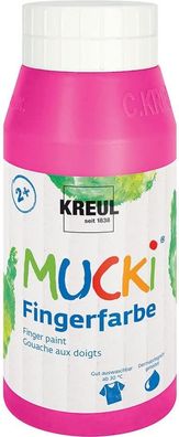 KREUL 23206 - Mucki leuchtkräftige Fingerfarbe, 750 ml in pink, auf Wasserbasis, para