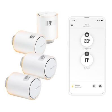Netatmo 4er Pack WiFi-Thermostatventile, Fernsteuerung, Energiesparend