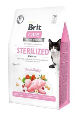Brit Care Sterilized Sensitive Grain-Free Trockenfutter Katzen mit Kaninchen 2kg