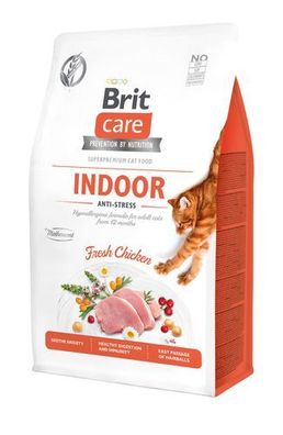 Brit Care Indoor Anti-Stress Grain-Free Trockenfutter für Wohnungskatzen 2kg