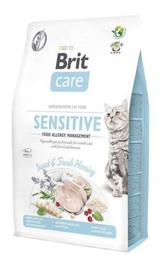 Brit Care Cat Food Allergy Grain-Free Trockenfutter Hering Insekten Katzen 2kg