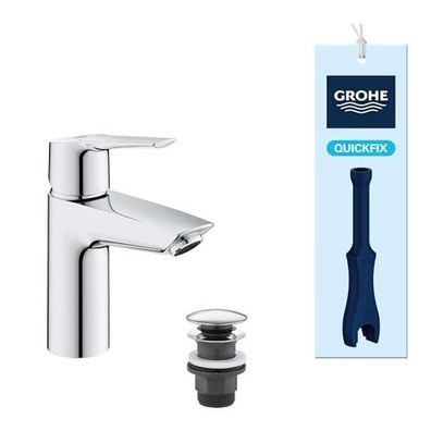 Grohe Quickfix Start Waschtischarmatur, Einhebelmischer, Größe S, Chrom mit Mont