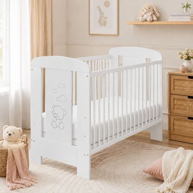 Best For Kids Babybett aus Buchenholz mit 3-fach verstellbarem Lattenrost für Kinder