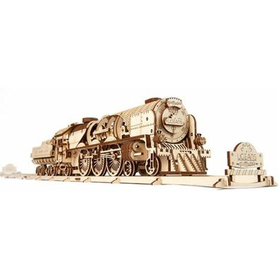 UGEARS 3D-Puzzle V-Express Lokomotive mit Wagen 538 Teile
