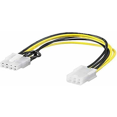 Internes Stromkabel PCIe 6-Pin auf 8-Pin (schwarz/gelb, 19,5 cm)