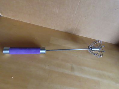 Schneebesen Mixer Druck-Schneebesen Halbautomatisch lila Griff ca. 36cm