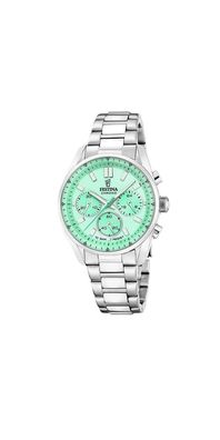 Festina Boyfriend Chronograph Damenuhr Türkis-Grün Edelstahl F20753/1