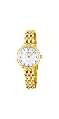 Festina Mademoiselle Damenuhr Weiß Gold Edelstahl F20745/1