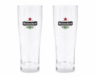 Heineken Biergläser 0,25L 2er Set Original Biergläser mit Eichung