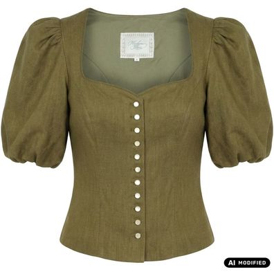 Trachtenmieder Tirelle Puffarm olive