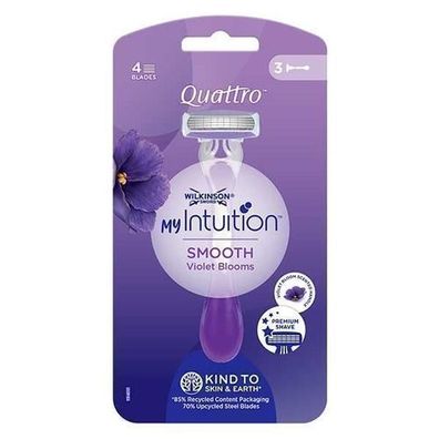 Wilkinson My Intuition Quattro Smooth Violet Bloom Einwegrasierer für Frauen, 3