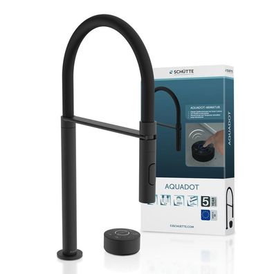 Aquadot Spültischarmatur mit Smart Control, Schwarz matt, mit Soft-Touch Schlauch