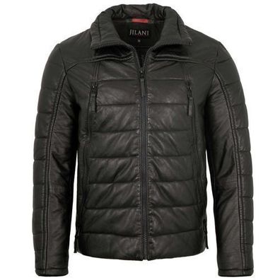 Jilani - Herren Lederjacke Steppjacke Lammnappa schwarz
