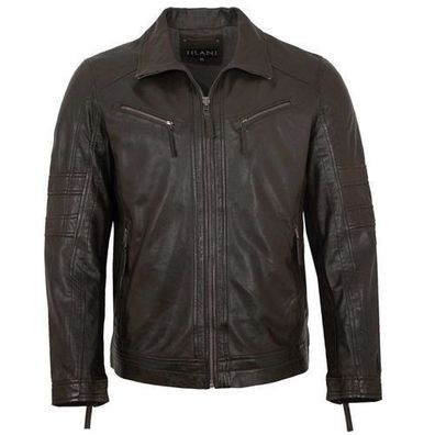 Jilani - Herren Lederjacke Lammnappa dunkelbraun