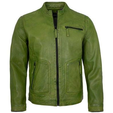 Jilani - Herren Lederjacke Lammnappa grün