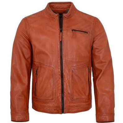 Jilani - Herren Lederjacke Lammnappa orange