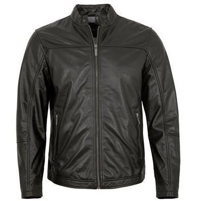 Bugatti - Herren Lederjacke Lammnappa schwarz