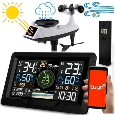 Wetterstation mit Wind- und Regensensor BD-914 schwarz