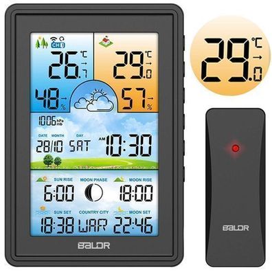 Wetterstation mit Display BD-906 schwarz