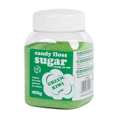 Bunte Zuckerwatte, grün, Kiwi-Geschmack, 400 g