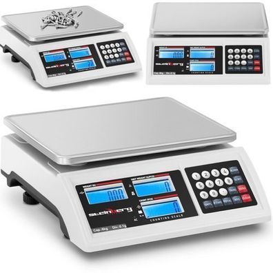 Gewerbliche Ladenwaage mit Zählfunktion, LCD-Display, RS232-Schnittstelle, 6000 g / 0