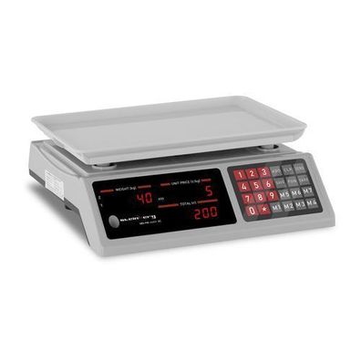 Werkstattwaage zum Zählen von Teilen, 336 × 238 mm, Netz- und Batteriebetrieb, 40 kg