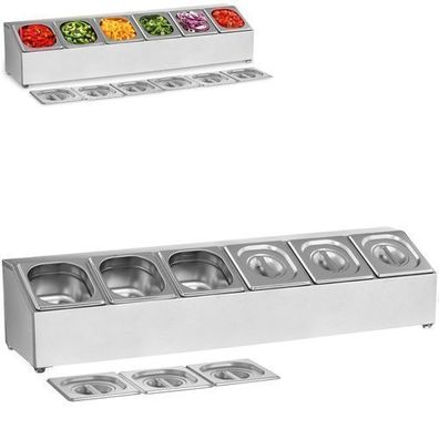Präsentationsständer für 6 GN 1/6-Behälter + Behälter mit Deckel