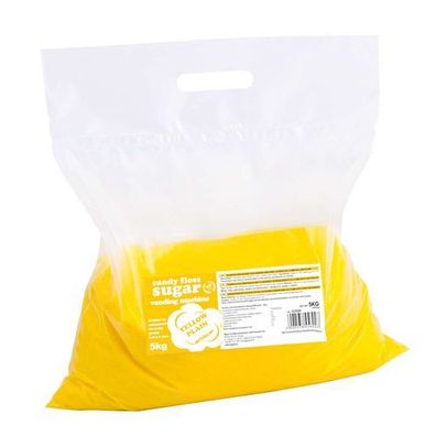 Zucker für Zuckerwattemaschinen, Körnung 0,8-1,2 mm, natürliches Aroma, GELB, 5 kg