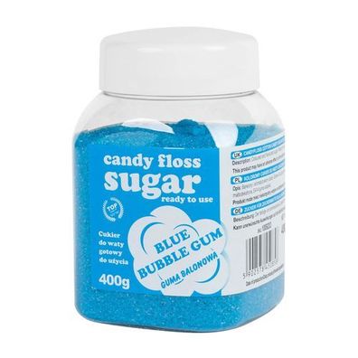 Bunte Zuckerwatte, blau, Kaugummigeschmack, 400 g