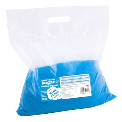 Zucker für Zuckerwattemaschinen, Körnung 0,8-1,2 mm, natürliches Aroma, BLAU, 5 kg