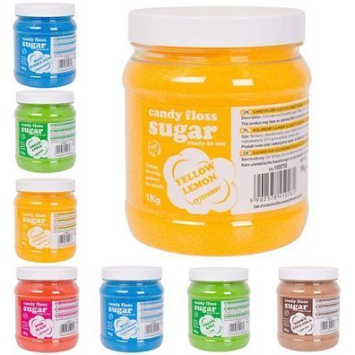 Bunte Zuckerwatte mit verschiedenen Geschmacksrichtungen, Set mit 8 x 1 kg