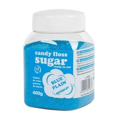 Farbiger Zucker für Zuckerwatte, blauer natürlicher Zuckerwattegeschmack, 400 g