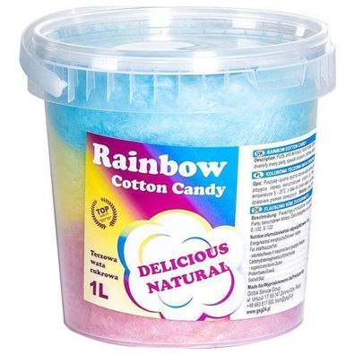 Regenbogen-Zuckerwatte 1L
