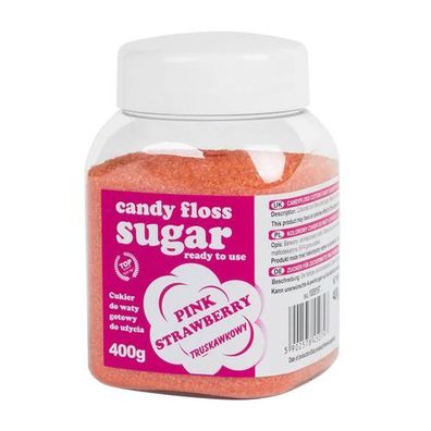 Bunte Zuckerwatte, rosa, Erdbeergeschmack, 400 g