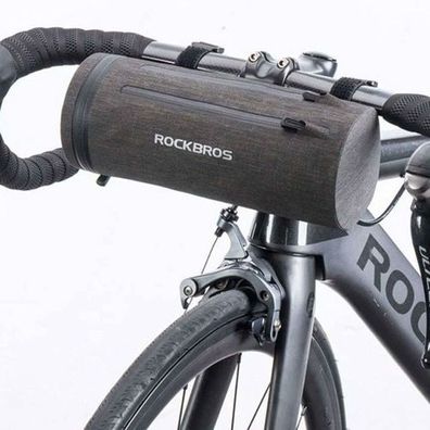 Praktische, wasserdichte Fahrradtasche zur Lenkerbefestigung, schwarz