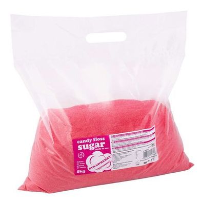 Bunte Zuckerwatte mit verschiedenen Geschmacksrichtungen, Rot, Erdbeergeschmack, 5 kg