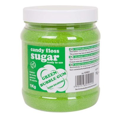Bunte Zuckerwatte, grün, Kaugummigeschmack, 1 kg