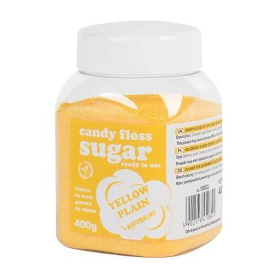 Gefärbte Zuckerwatte, gelber Zucker, natürlicher Zuckerwattegeschmack, 400 g