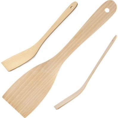 Gebogener Spachtel aus Buchenholz, 320 x 70 mm, 2 Stück - Hendi 525159