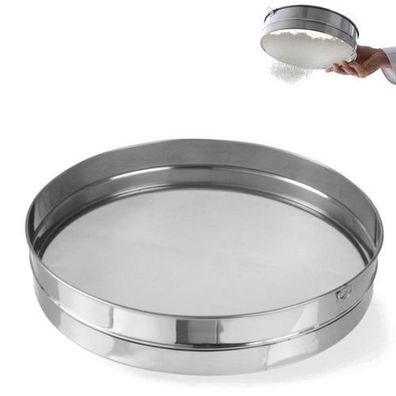 Dichtes Bäckereisieb zum Sieben von Mehl, Durchmesser 407 mm, Stahl - Hendi 637838