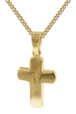 trendor Schmuck Kreuz-Anhänger für Kinder Gold 333 an Kette 35750