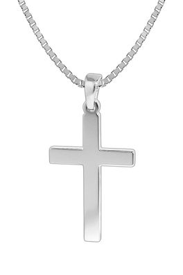 trendor Schmuck Herren-Halskette mit Kreuz-Anhänger Silber 925 35844