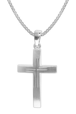 trendor Schmuck Herren-Halskette mit Kreuz 925 Silber 31x19 mm 35850