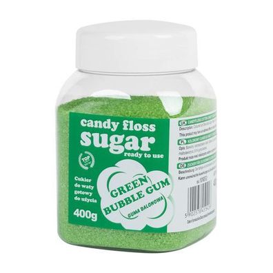 Bunte Zuckerwatte, grün, Kaugummigeschmack, 400 g