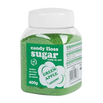 Bunte Zuckerwatte, grün, Apfelgeschmack, 400 g