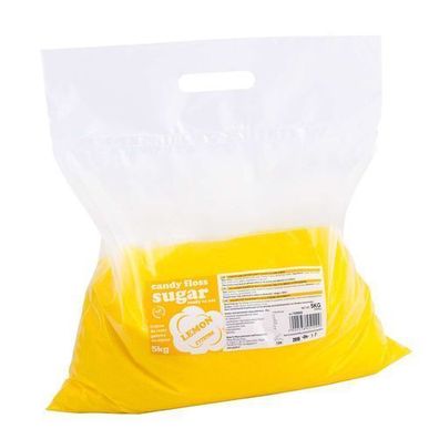 Bunte, aromatisierte Zuckerwatte, gelb mit Zitronengeschmack, 5 kg