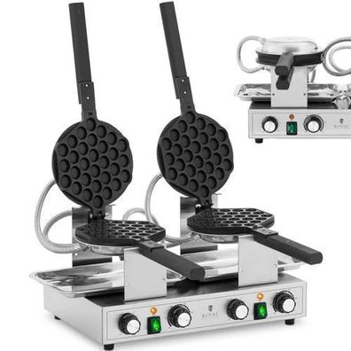 Doppel-Bubble-Waffeleisen für Bubble-Waffeln, Teflon, 2 x 1400 W
