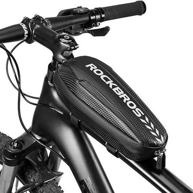 Rahmenmontierte Hartschalen-Fahrradtasche 1,1 l Schwarz